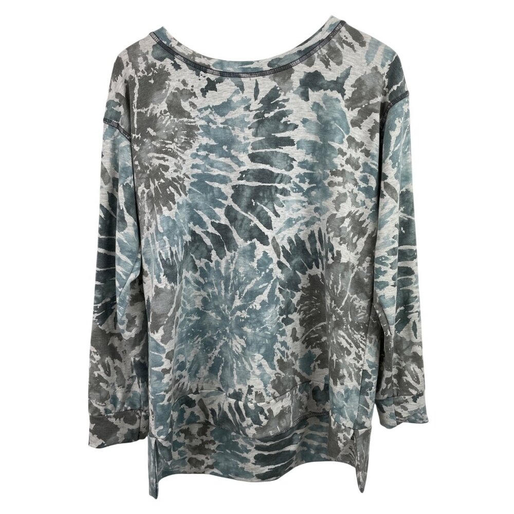 Sew In Love Blue and Gray Tie-Dye Sweatshirt